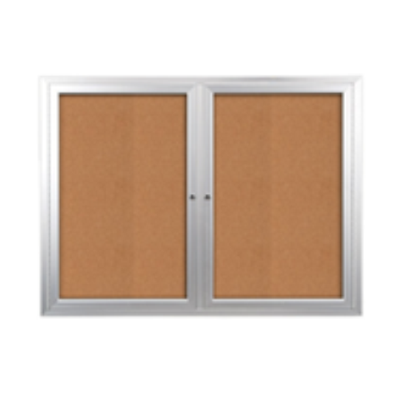 84 x 36 INDOOR Enclosed Bulletin Cork Boards 2 DOOR Online now