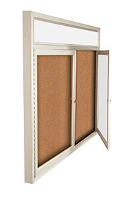 72″ x 36″ Enclosed Indoor Bulletin Boards with Header & Lights (Multiple Doors) Hot on Sale