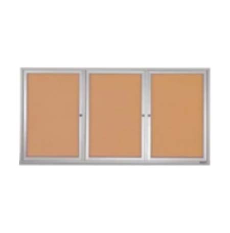 96×48 Enclosed Indoor Bulletin Boards with Radius Edge (3 DOORS) Hot on Sale