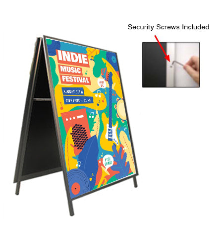 A-Frame 22×28 Sign Holder | with SECURITY SCREWS on Snap Frame 1 1/4″ Wide Supply