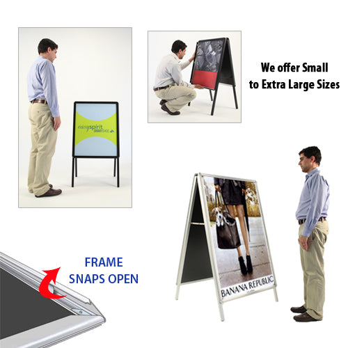 A-Frame 24×48 Sign Holder | Snap Frame 1 1/4″ Wide (with Radius Corners) Online now