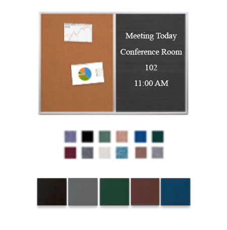 Combo Board 18×12 Metal Framed Cork Bulletin Letter Board (Open Face with Silver Trim) on Sale
