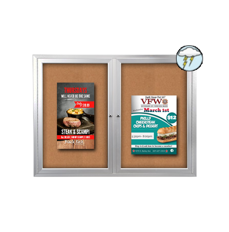 All-Weather SwingCase 60 x 36 Outdoor Enclosed Bulletin Board with 2-Door Lockable Metal Cabinet Online Sale