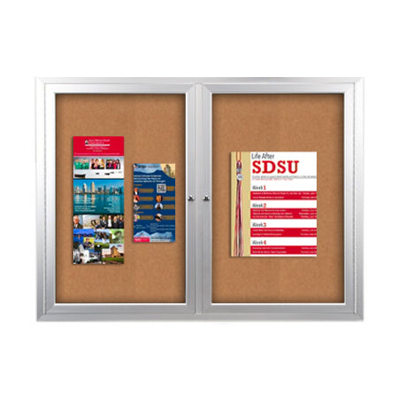 All-Weather SwingCase 60 x 40 Outdoor Enclosed Bulletin Board with 2-Door Lockable Metal Cabinet Online Hot Sale