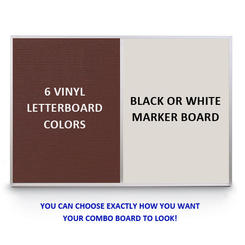 Combo Board 24×72 Metal Framed Marker Board Letter Board (Open Face with Silver Trim) Online now