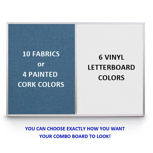 Combo Board 36×84 Metal Framed Cork Bulletin Letter Board (Open Face with Silver Trim) Online now