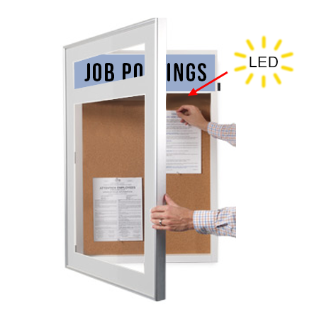 Designer 24 x 36 Metal Bulletin Board SwingFrames with Header & Lights Hot on Sale
