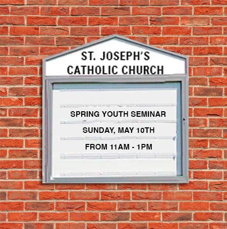 Enclosed Cathedral Outdoor 48×36 Reader Board with Pointed Message Header | Changeable Letter Board Discount