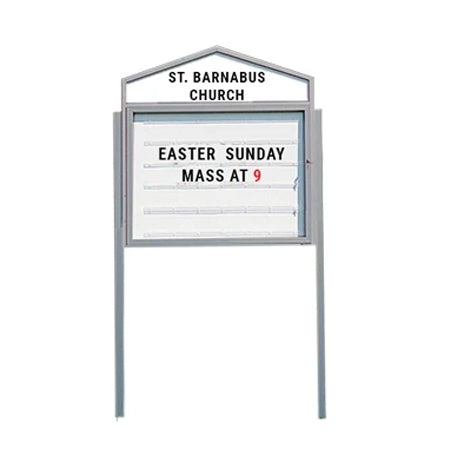 Enclosed Cathedral Outdoor 48×48 Reader Board with Pointed Header +  Posts Online Hot Sale
