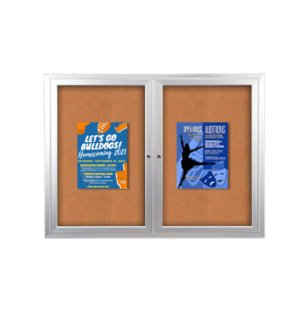 Enclosed Indoor 96×48 Bulletin Boards with Lights (Multiple Doors) Online Hot Sale