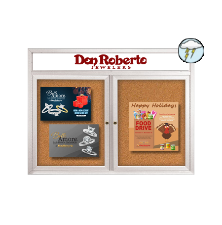 Enclosed Outdoor Bulletin Boards 42″ x 32″ with Message Header (2 DOORS) Online Hot Sale