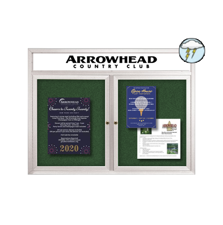 Enclosed Outdoor Bulletin Boards 96″ x 30″ with Message Header (2 DOOR) Discount