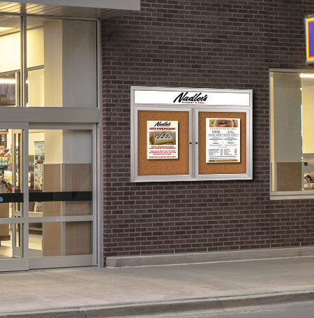 Enclosed Outdoor Bulletin Boards 60″ x 40″ with Message Header (2 DOOR) Online now