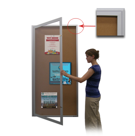Extra Large Indoor 40 x 60 Enclosed Bulletin Board Swing Cases (Radius Edge) Online
