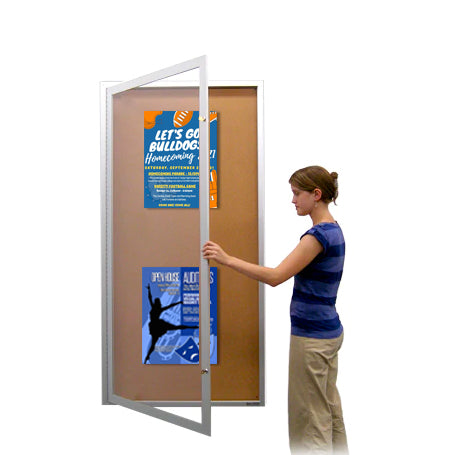 Extra Large 36 x 72 Indoor Enclosed Bulletin Board SwingCase | XL Single Locking Cabinet Door Fashion