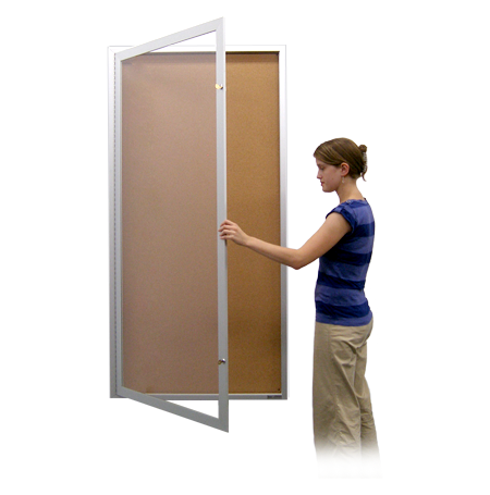Extra Large 36 x 72 Indoor Enclosed Bulletin Board SwingCase | XL Single Locking Cabinet Door Fashion