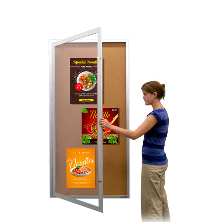 Extra Large Indoor 48 x 72 Enclosed Bulletin Board Display Case with XL Single Locking Door Metal Cabinet Discount