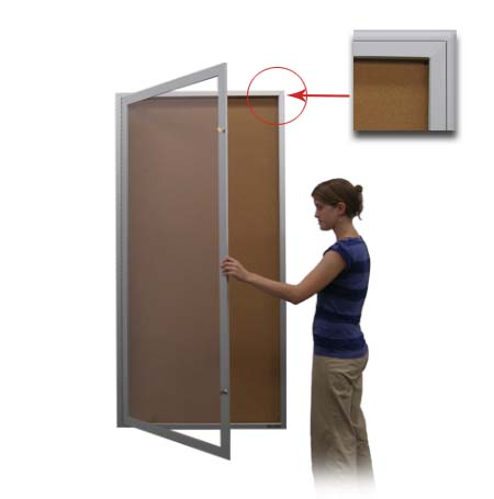 Extra Large 48 x 72 Outdoor Enclosed Bulletin Board Swing Cases with Lights (Radius Edge) Online