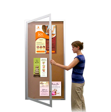 Extra Large 48 x 48 Indoor Enclosed Bulletin Board Swing Cases (Single Door) Online now