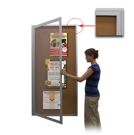 Extra Large Indoor 48 x 48 Enclosed Bulletin Board Swing Cases (Radius Edge) Online Sale
