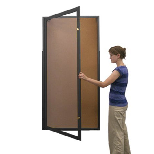 Extra Large 36 x 60 Indoor Enclosed Bulletin Board Swing Cases with Light (Single Door) Supply