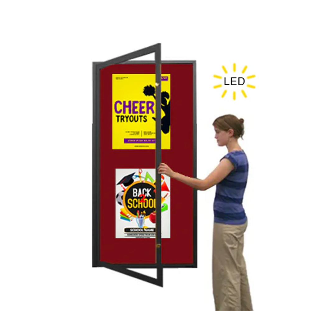 Extra Large 36 x 48 Indoor Enclosed Bulletin Board Swing Cases with Light (Single Door) Online Hot Sale