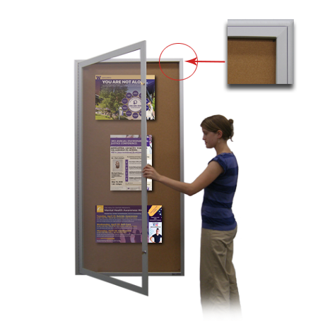 Extra Large Indoor 48 x 72 Enclosed Bulletin Board Swing Cases (Radius Edge) Fashion