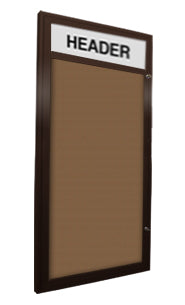 Extra Large Outdoor Enclosed Bulletin Board 48 x 72 Swing Cases with Header (Radius Edge) Sale